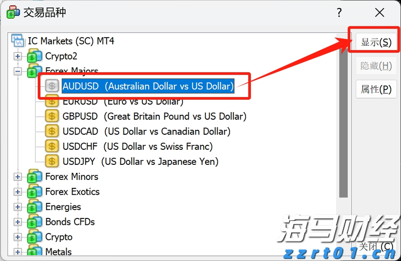 IC MARKETS MT4怎么找品种