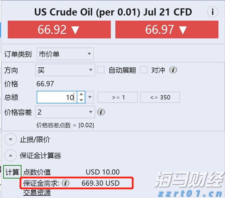 嘉盛原油保证金是多少